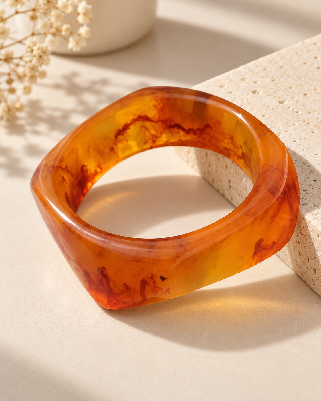 Tangerine Twist Resin Bangle